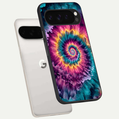  Galactic Spiral Burst phone case For Google Pixel 9 Pro XL showing premium glass back cover with detailed artwork