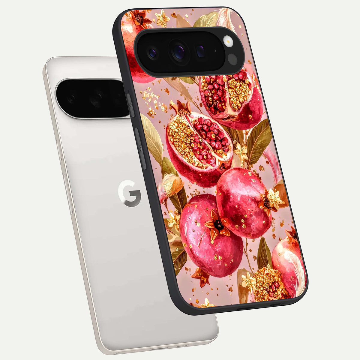  Golden Bloom Glow phone case For Google Pixel 9 Pro XL showing premium glass back cover with detailed artwork