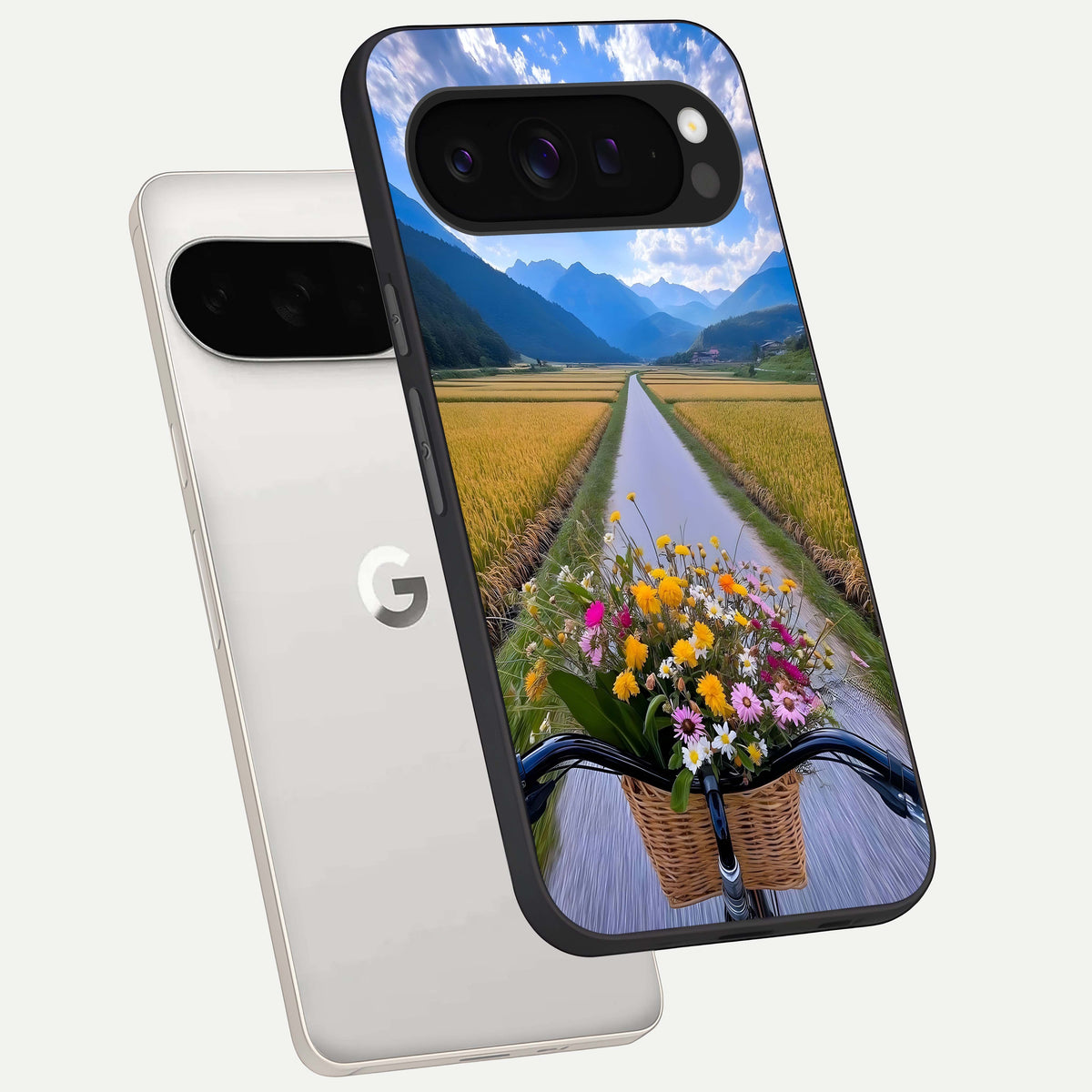  Golden Field Journey phone case For Google Pixel 9 Pro XL showing premium glass back cover with detailed artwork