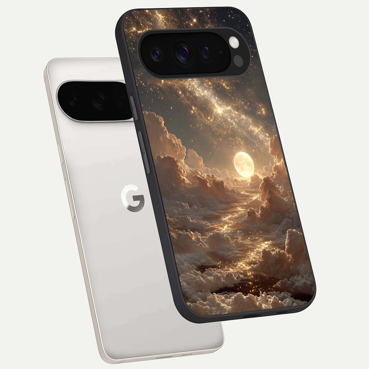  Golden Sky Dream phone case For Google Pixel 9 Pro XL showing premium glass back cover with detailed artwork
