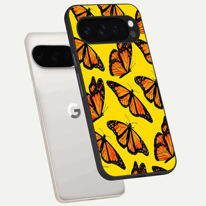  Golden Wing Flight phone case For Google Pixel 9 Pro XL showing premium glass back cover with detailed artwork