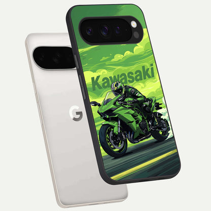  Greenery Sky phone case For Google Pixel 9 Pro XL showing premium glass back cover with detailed artwork