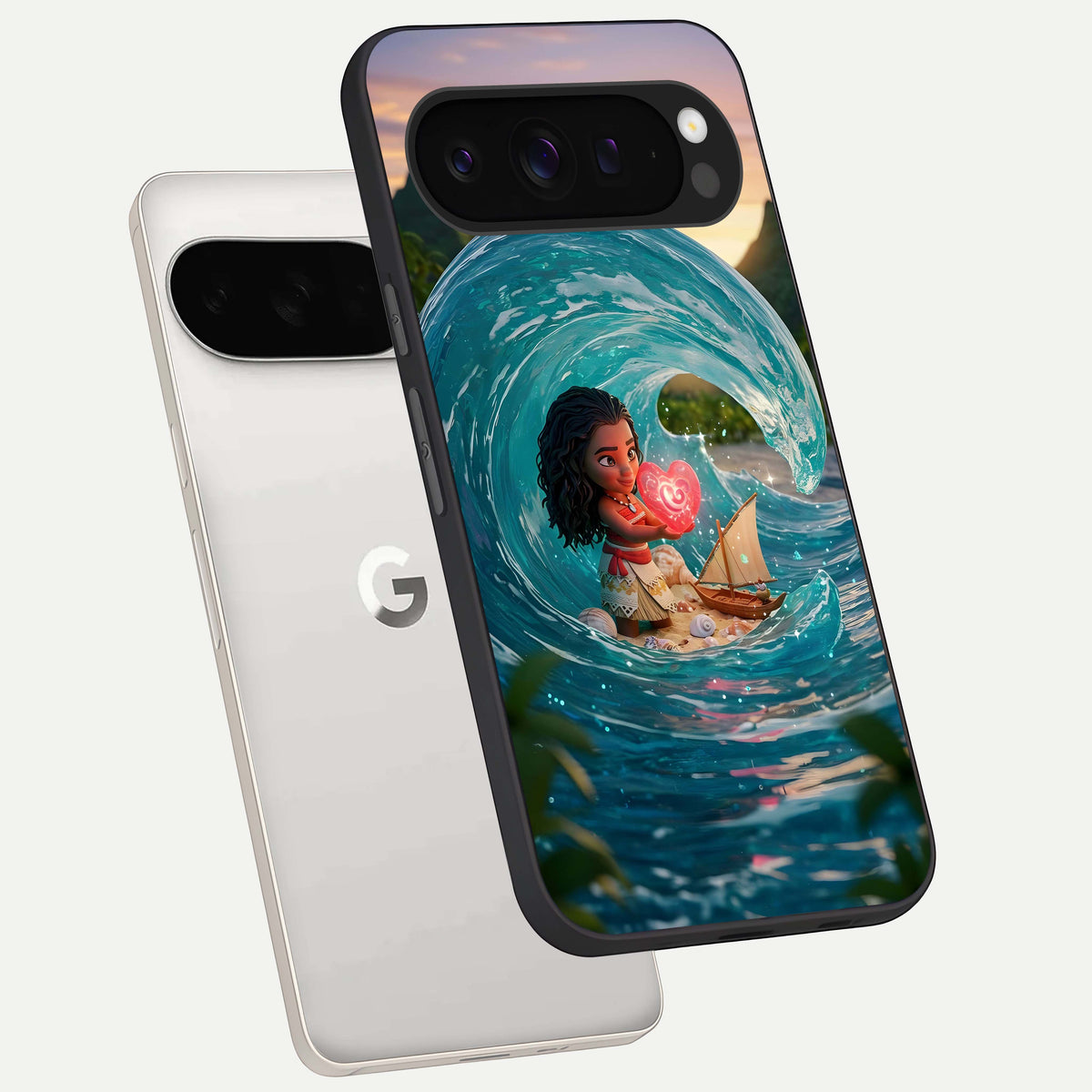  Heart of Ocean phone case For Google Pixel 9 Pro XL showing premium glass back cover with detailed artwork