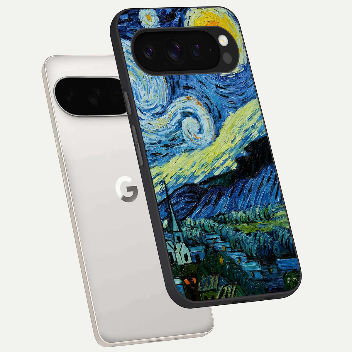  Inspired Van Gogh Art phone case For Google Pixel 9 Pro XL showing premium glass back cover with detailed artwork