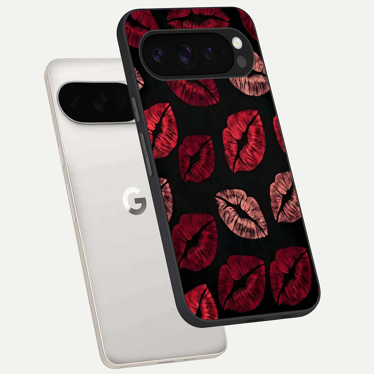 Midnight Kiss Love phone case For Google Pixel 9 Pro XL showing premium glass back cover with detailed artwork