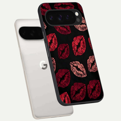  Midnight Kiss Love phone case For Google Pixel 9 Pro XL showing premium glass back cover with detailed artwork