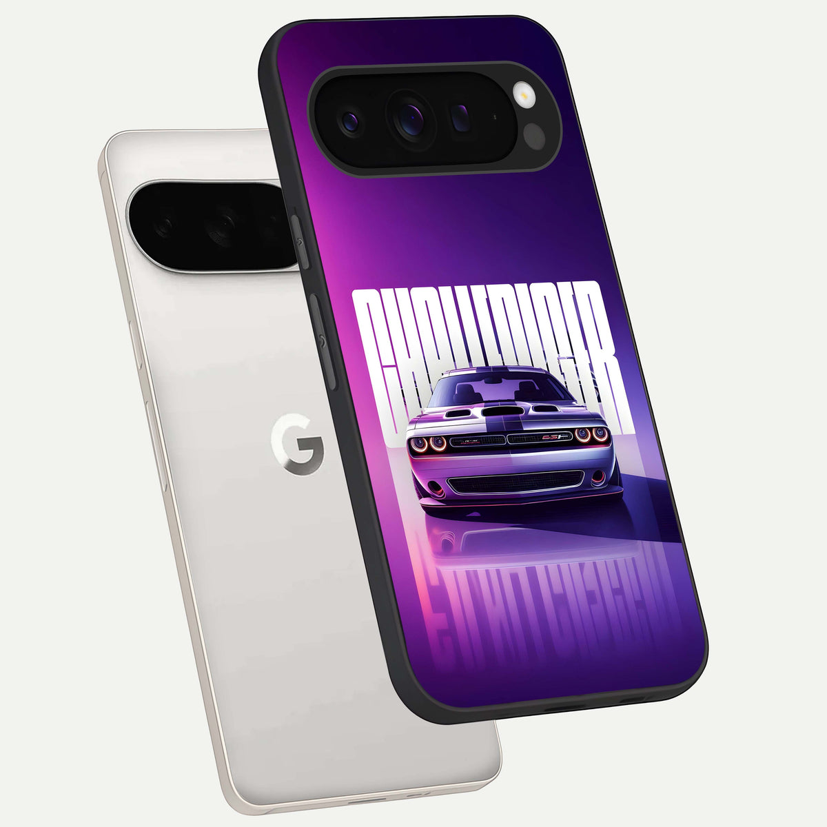  Midnight Muscle Ride phone case For Google Pixel 9 Pro XL showing premium glass back cover with detailed artwork