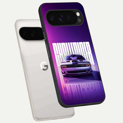  Midnight Muscle Ride phone case For Google Pixel 9 Pro XL showing premium glass back cover with detailed artwork