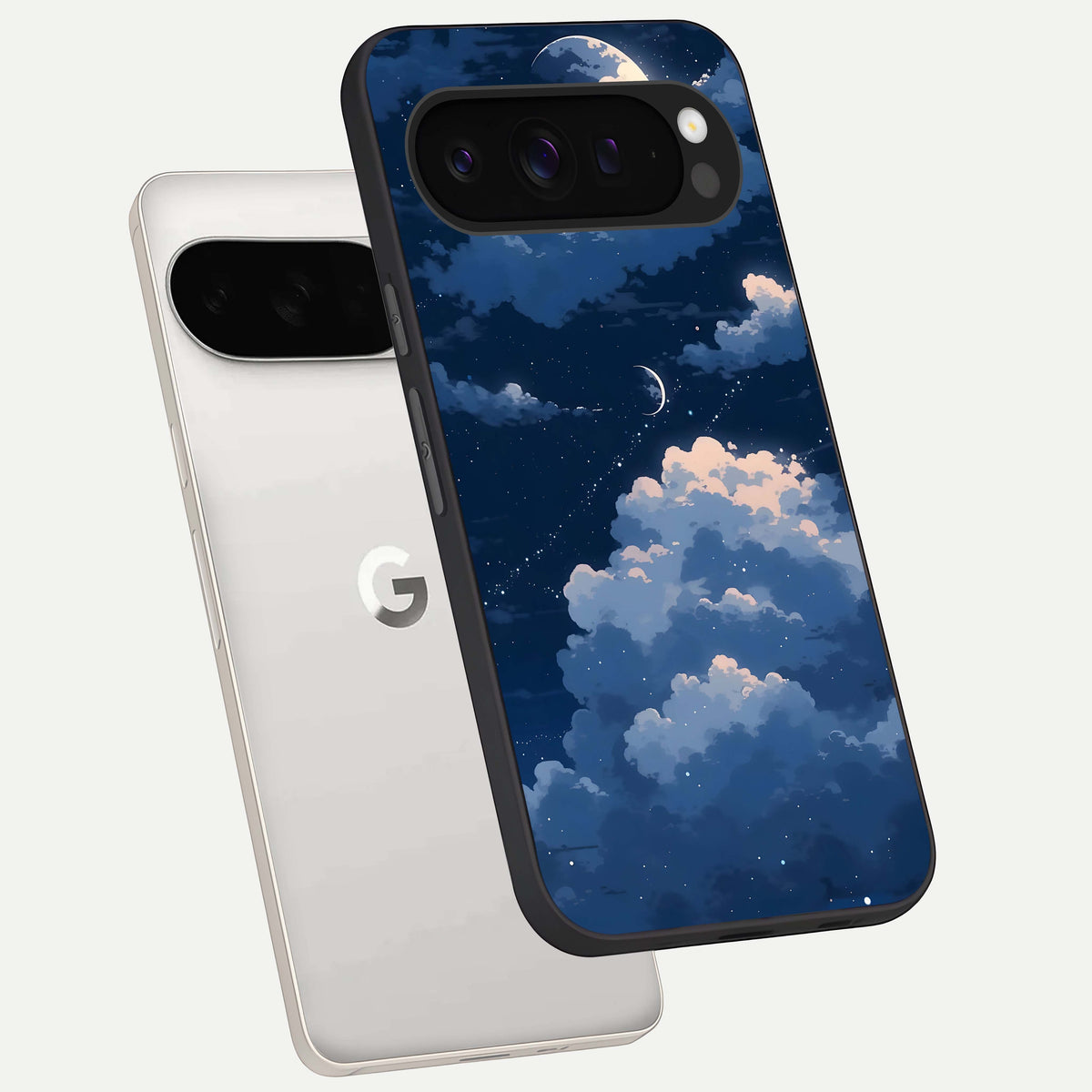  Moon Dream Haze phone case For Google Pixel 9 Pro XL showing premium glass back cover with detailed artwork