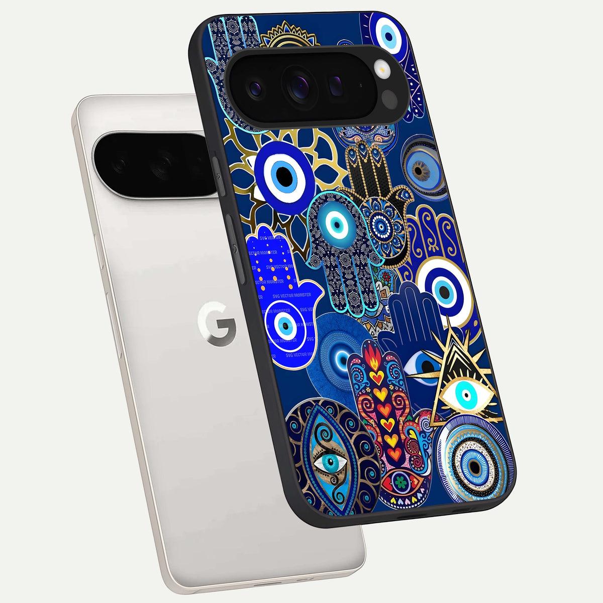  Mystic Palm Guard phone case For Google Pixel 9 Pro XL showing premium glass back cover with detailed artwork