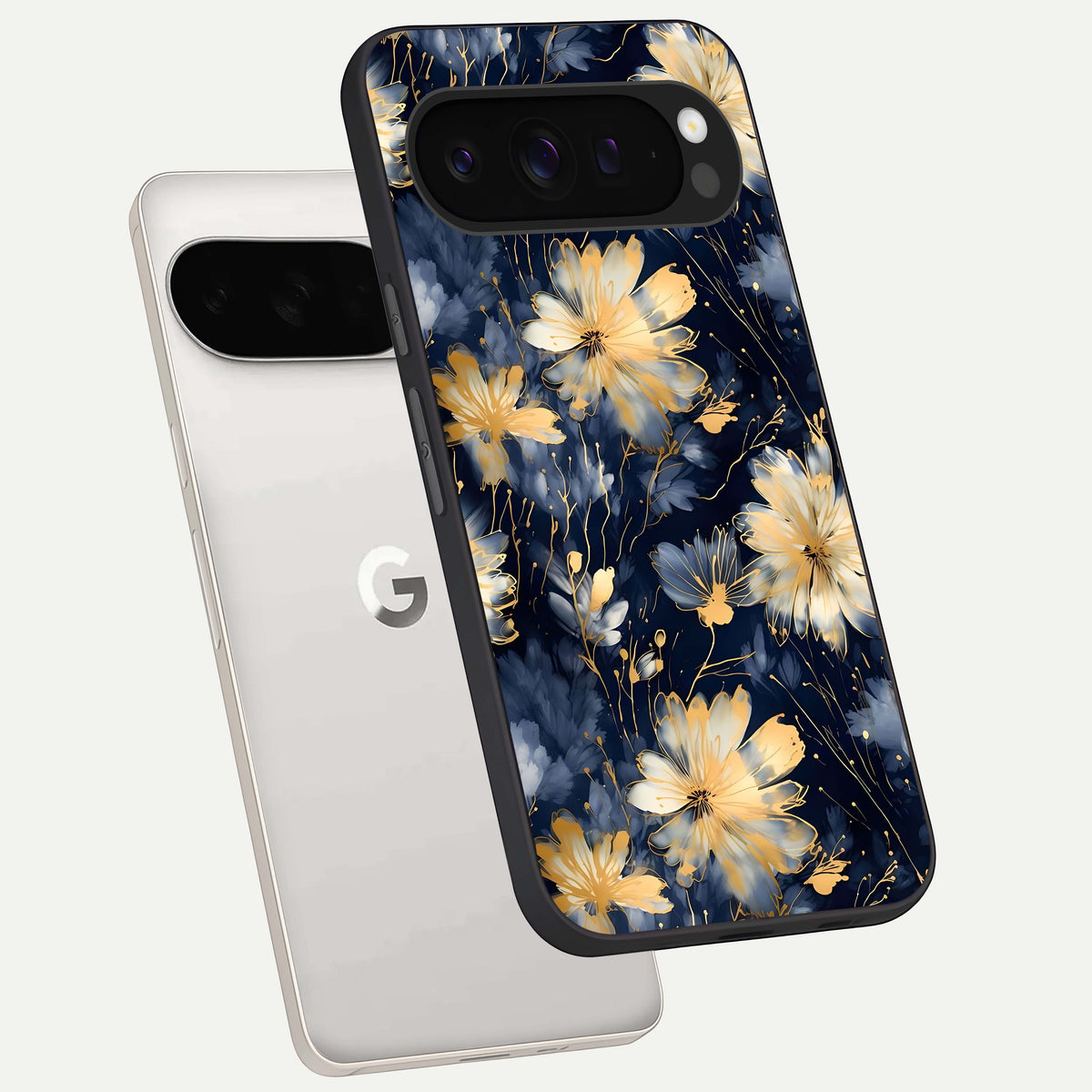 Royal Petal Dream phone case For Google Pixel 9 Pro XL showing premium glass back cover with detailed artwork