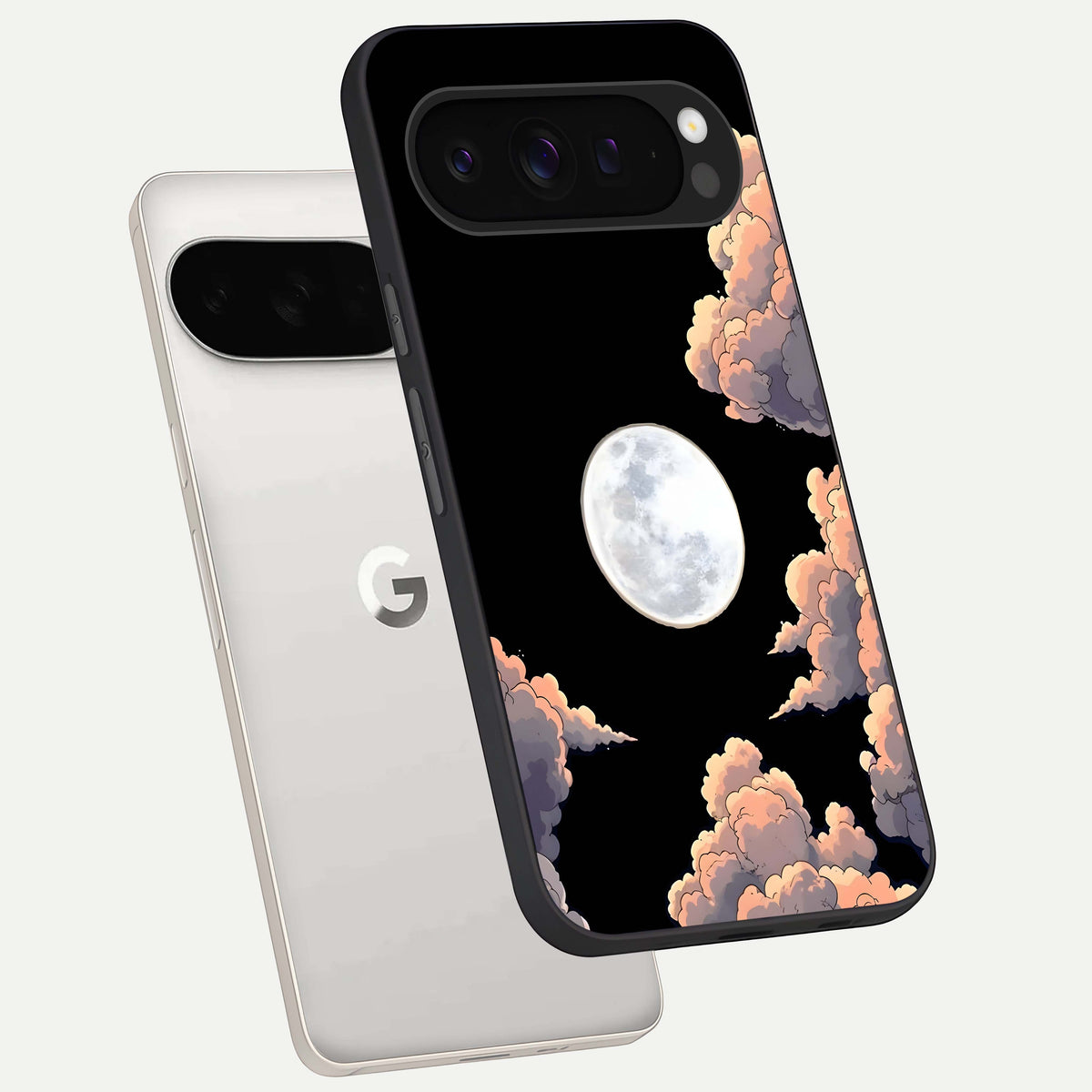  Shade Cloud Moon phone case For Google Pixel 9 Pro XL showing premium glass back cover with detailed artwork