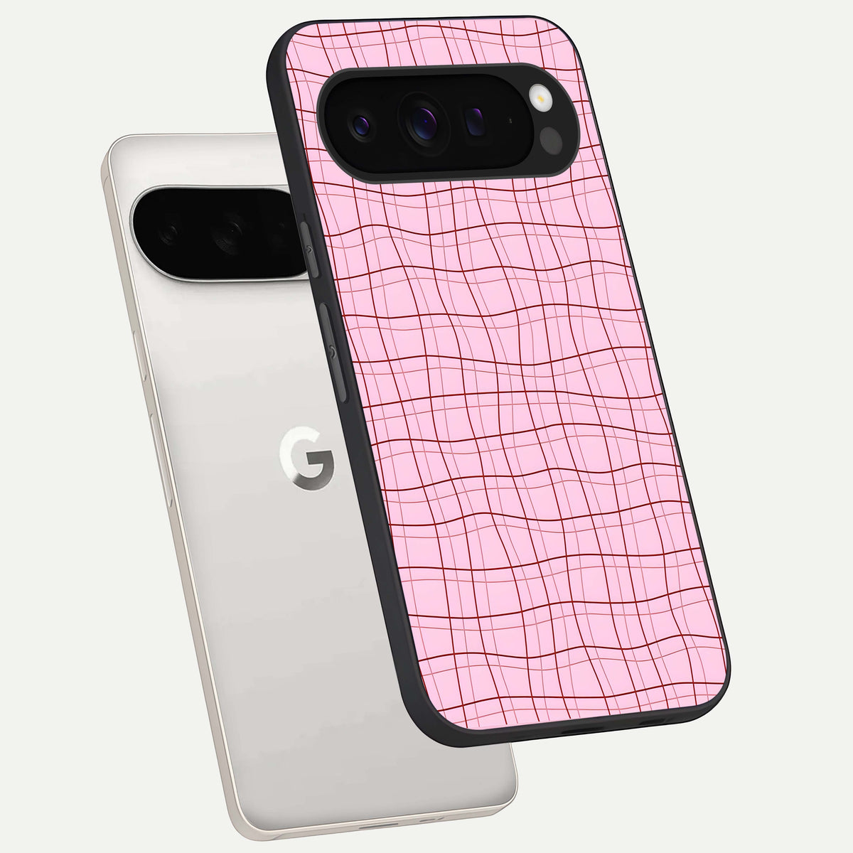  Soft Grid Bliss phone case For Google Pixel 9 Pro XL showing premium glass back cover with detailed artwork