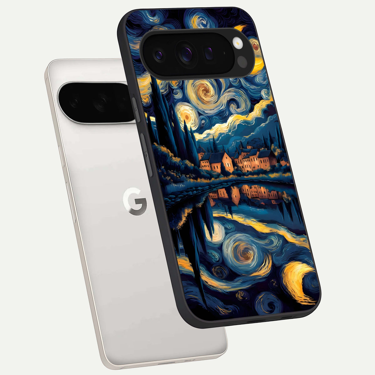  Starry Sky Serenity phone case For Google Pixel 9 Pro XL showing premium glass back cover with detailed artwork