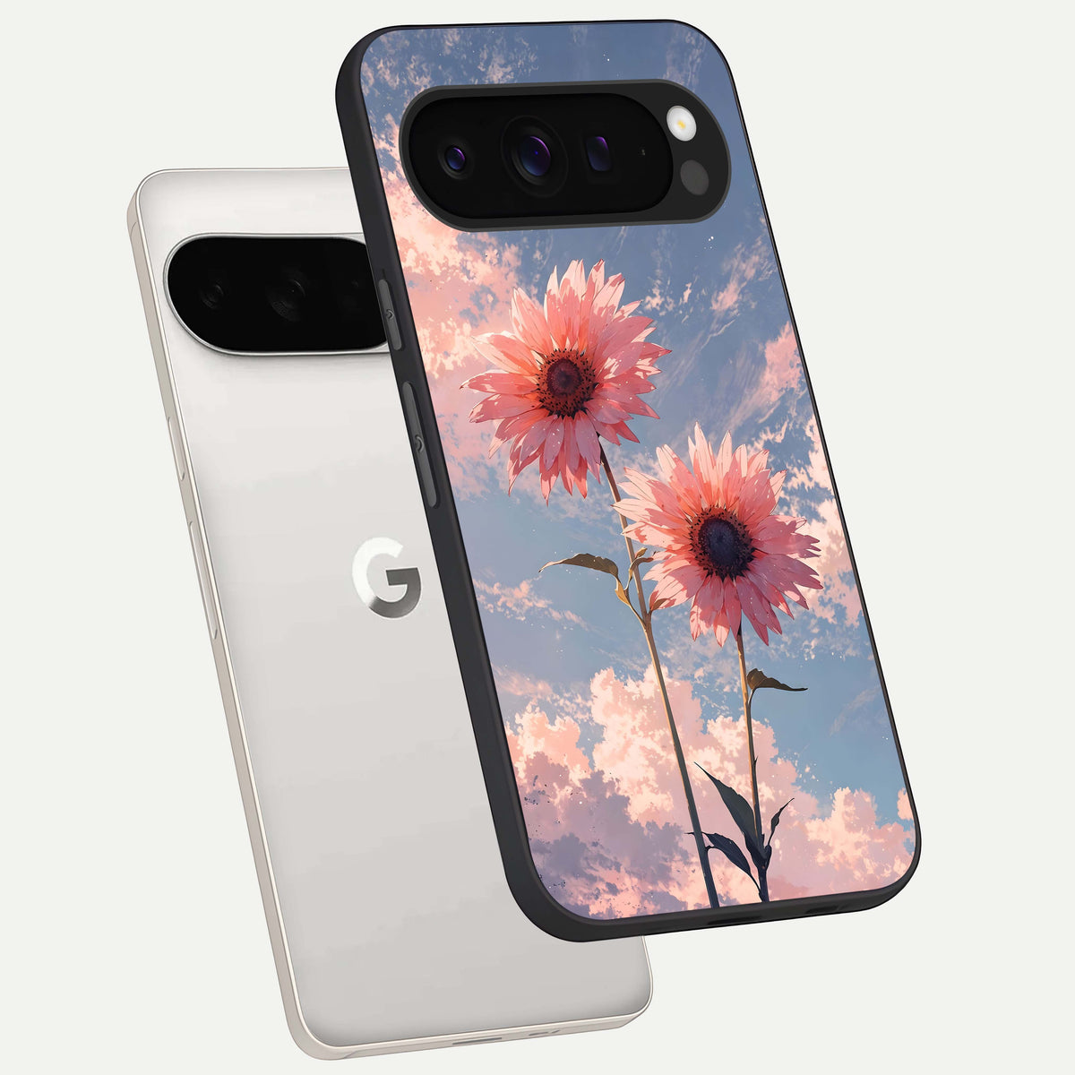  Sun Moon Balance phone case For Google Pixel 9 Pro XL showing premium glass back cover with detailed artwork