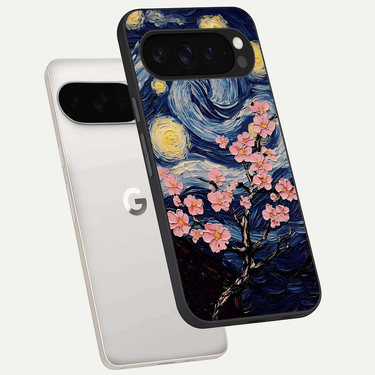  Van Gogh Scenery phone case For Google Pixel 9 Pro XL showing premium glass back cover with detailed artwork
