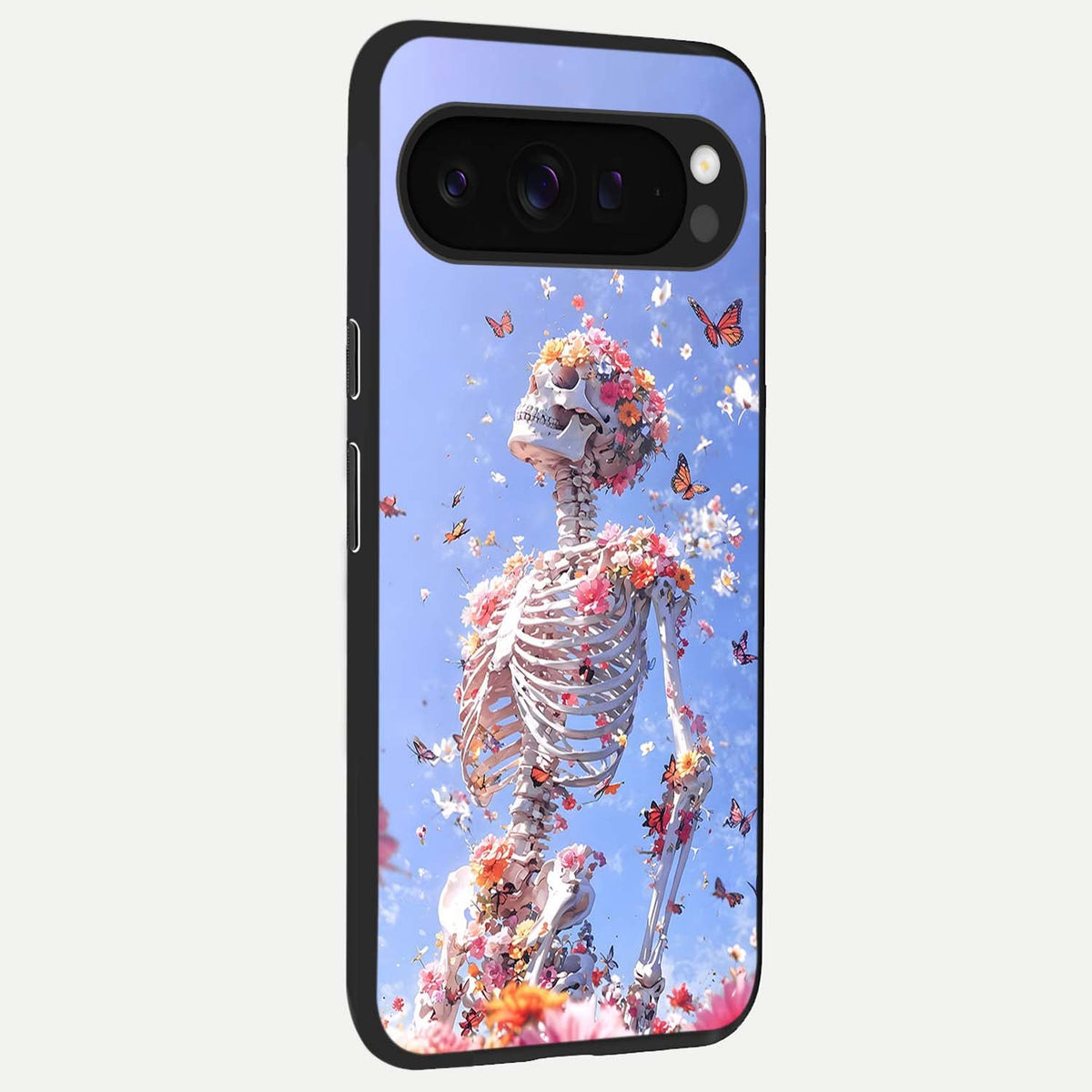  Bloom Beyond Bones back cover For Google Pixel 9 Pro XL slim fit glass case with vibrant aesthetic design