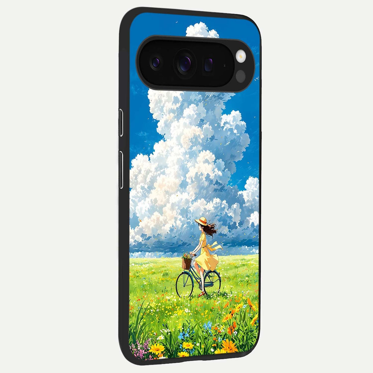 Breezy Meadow Ride back cover For Google Pixel 9 Pro XL slim fit glass case with vibrant aesthetic design