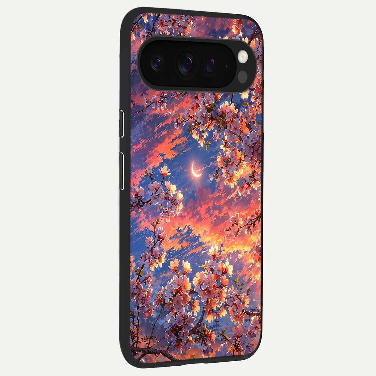  Celestial Sakura Sunset back cover For Google Pixel 9 Pro XL slim fit glass case with vibrant aesthetic design