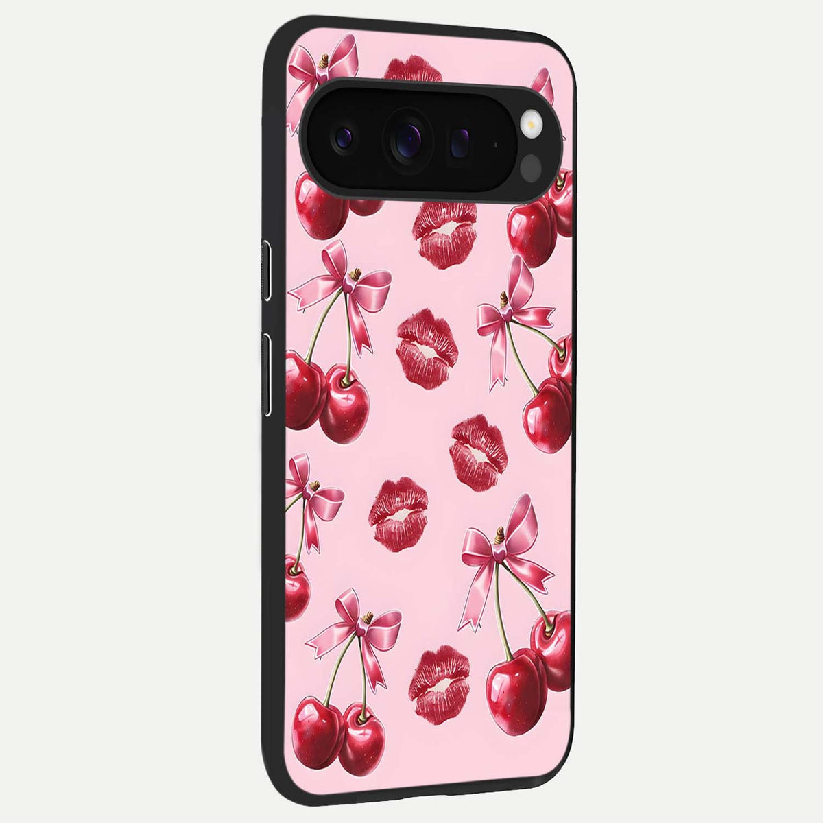  Cherry With Lips back cover For Google Pixel 9 Pro XL slim fit glass case with vibrant aesthetic design