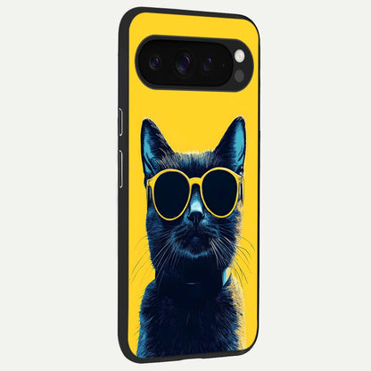  Cool Cat Vibes back cover For Google Pixel 9 Pro XL slim fit glass case with vibrant aesthetic design