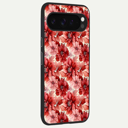  Crimson Love Petals back cover For Google Pixel 9 Pro XL slim fit glass case with vibrant aesthetic design