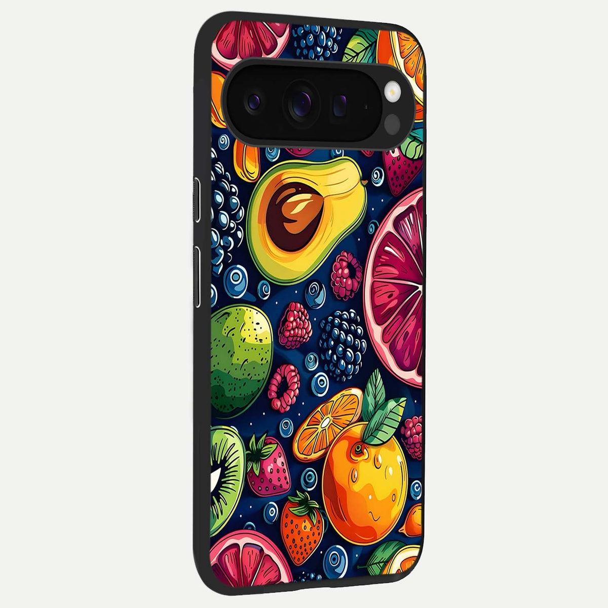  Cute Fruits Art back cover For Google Pixel 9 Pro XL slim fit glass case with vibrant aesthetic design