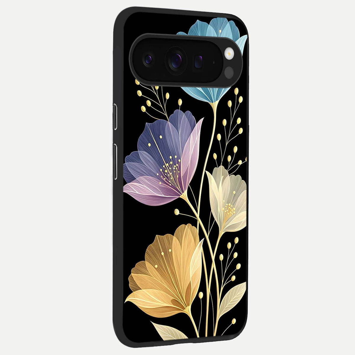  Flower Bloom Glow back cover For Google Pixel 9 Pro XL slim fit glass case with vibrant aesthetic design