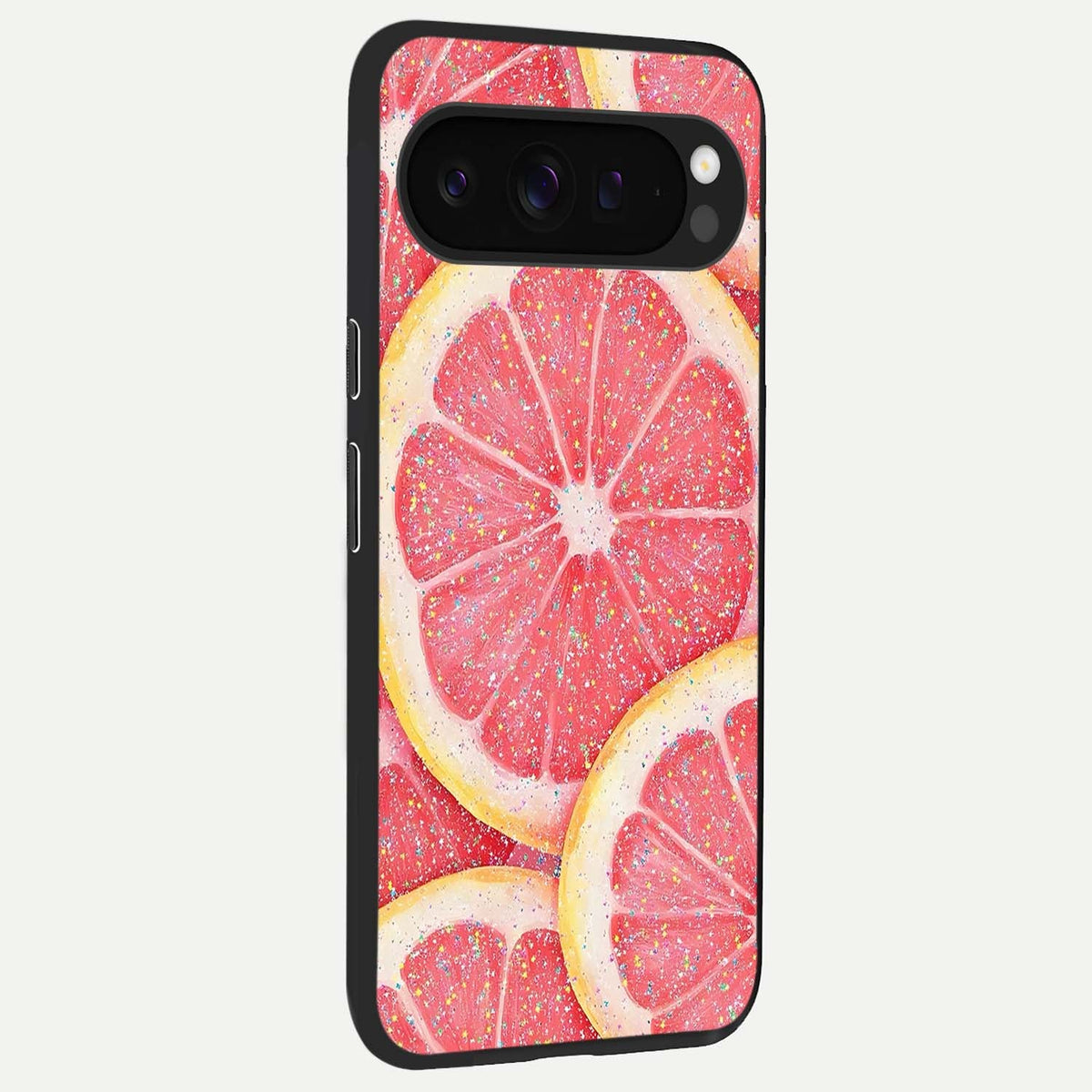  Glitter Grapefruit back cover For Google Pixel 9 Pro XL slim fit glass case with vibrant aesthetic design