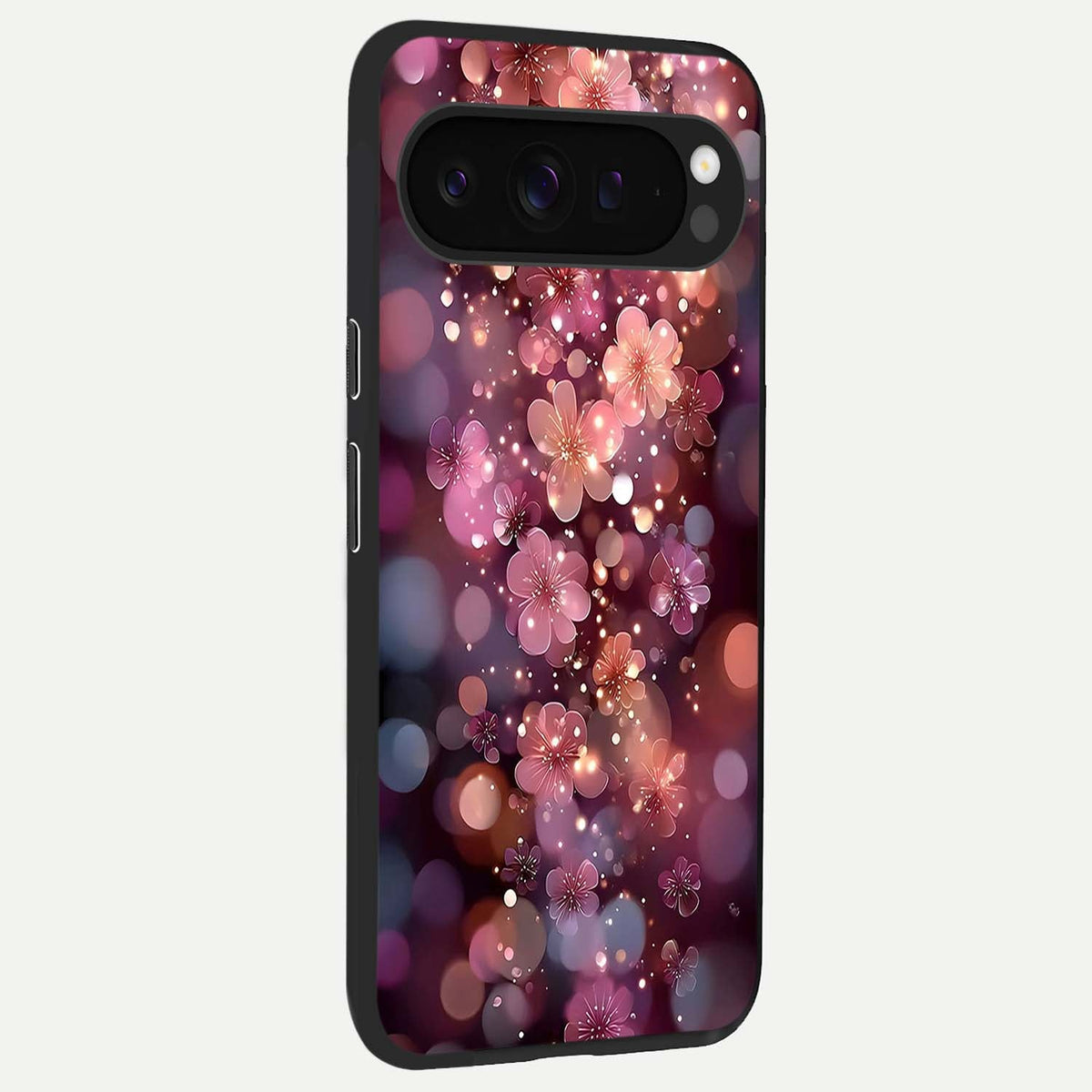  Glowing Petal Bliss back cover For Google Pixel 9 Pro XL slim fit glass case with vibrant aesthetic design
