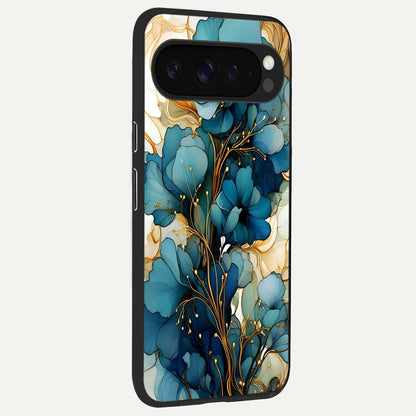  Golden Bloom Symphony back cover For Google Pixel 9 Pro XL slim fit glass case with vibrant aesthetic design