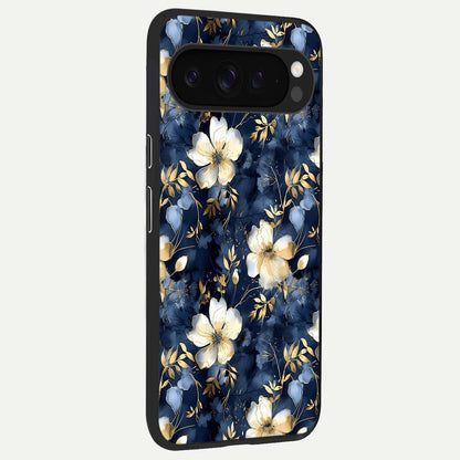  Golden Midnight Bloom back cover For Google Pixel 9 Pro XL slim fit glass case with vibrant aesthetic design