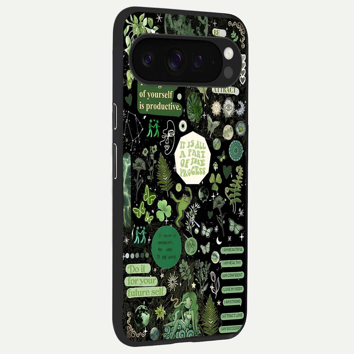  Green Mandala Pattern back cover For Google Pixel 9 Pro XL slim fit glass case with vibrant aesthetic design
