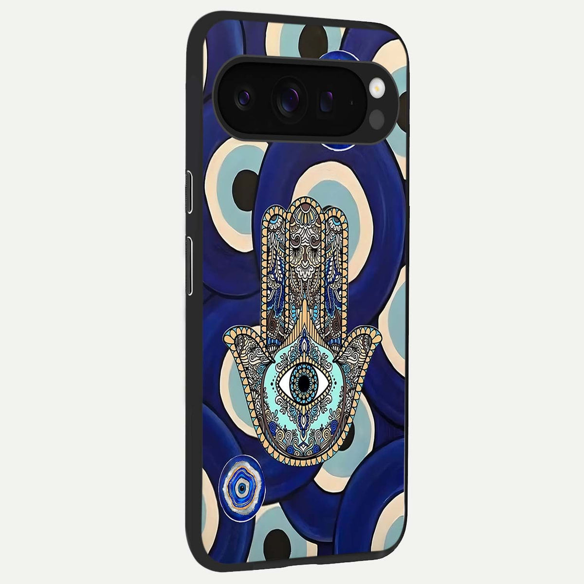  Hamsa Divine Guard back cover For Google Pixel 9 Pro XL slim fit glass case with vibrant aesthetic design