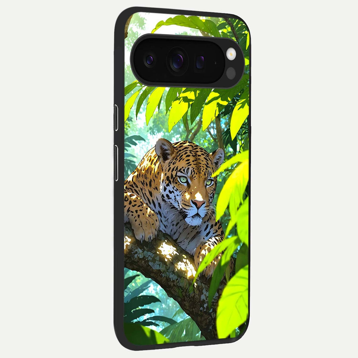  Leopard in Jungle back cover For Google Pixel 9 Pro XL slim fit glass case with vibrant aesthetic design