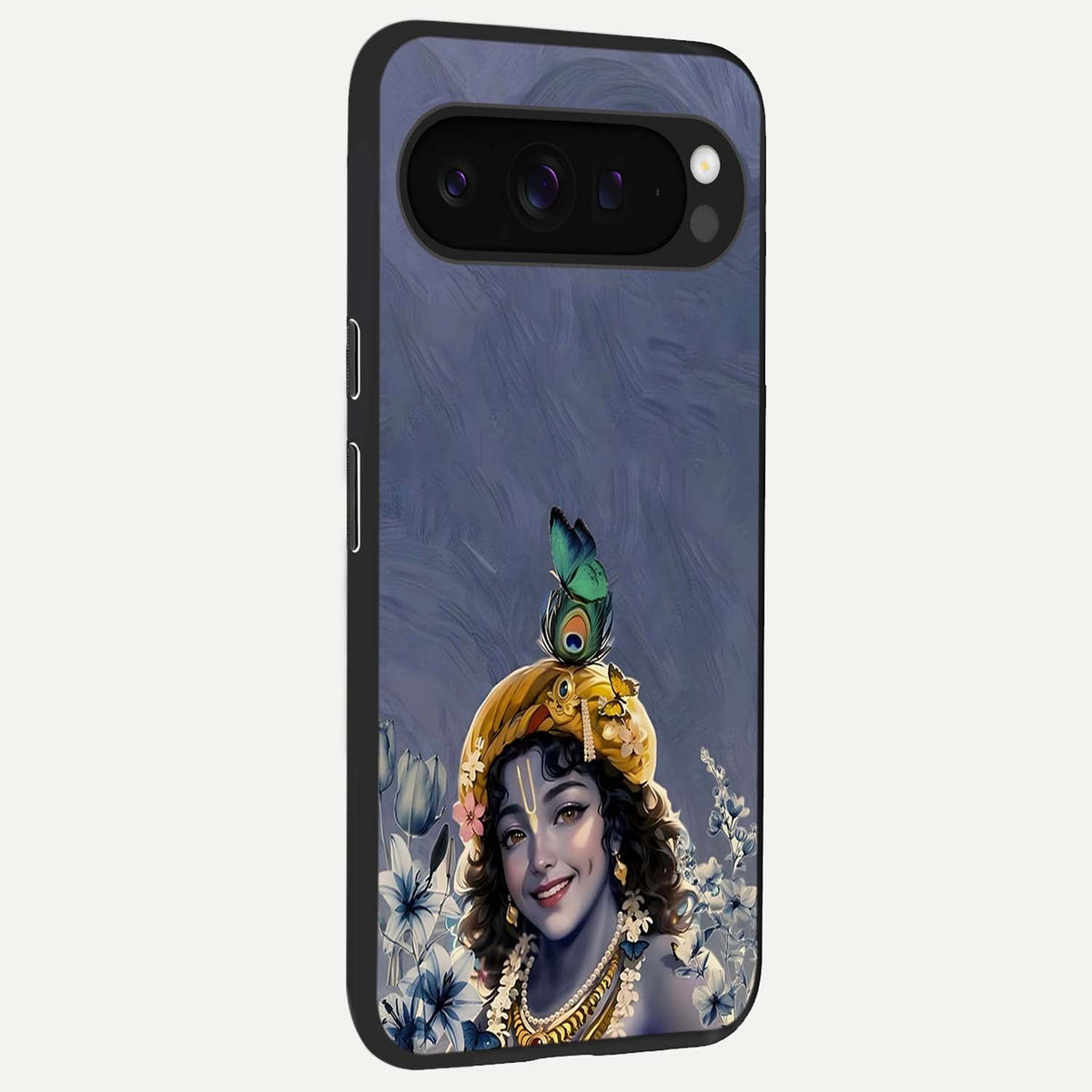  Lord Krishna back cover For Google Pixel 9 Pro XL slim fit glass case with vibrant aesthetic design