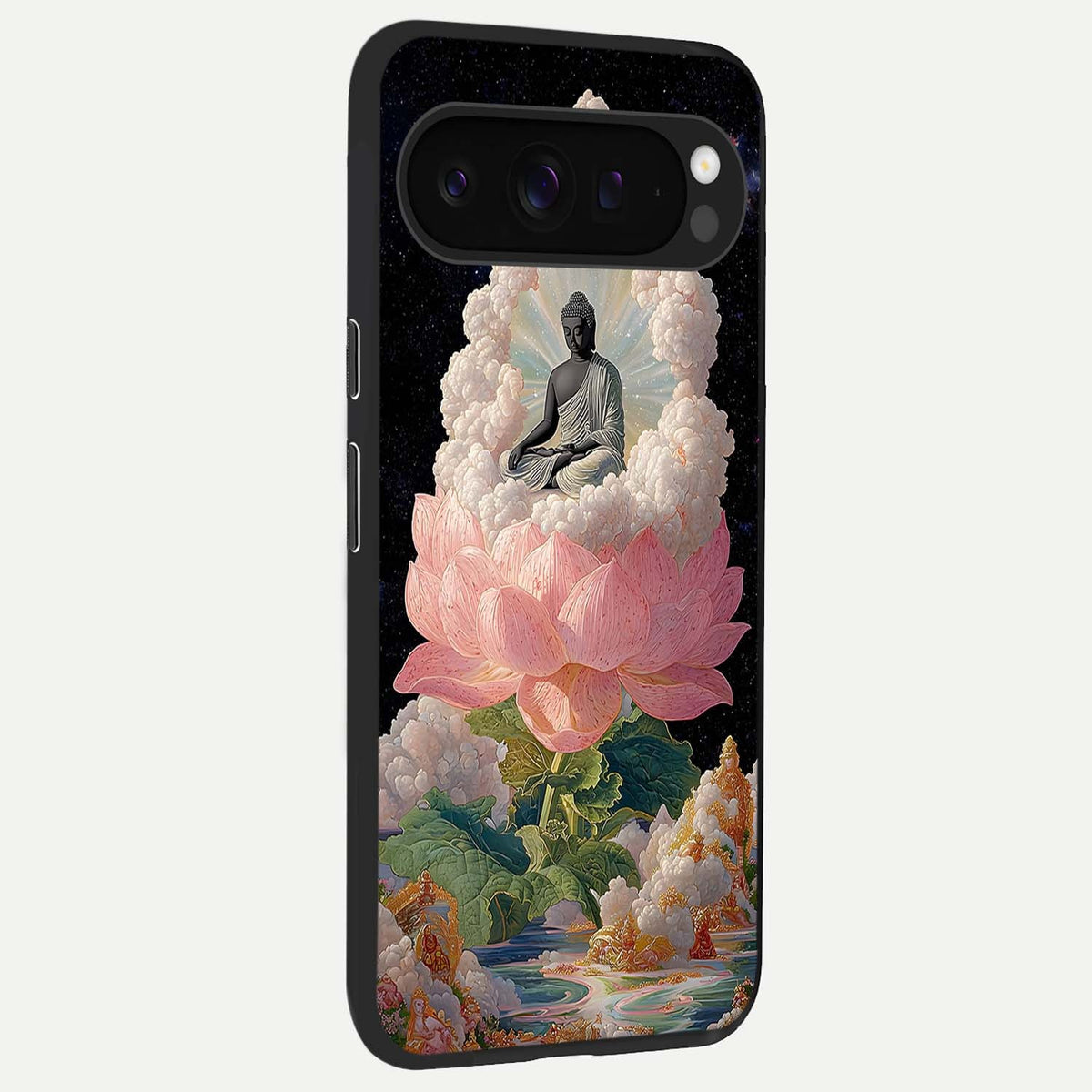  Lotus Divine Peace back cover For Google Pixel 9 Pro XL slim fit glass case with vibrant aesthetic design
