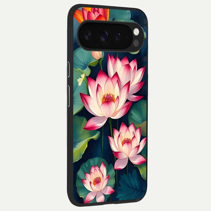  Lotus Dream Serenity back cover For Google Pixel 9 Pro XL slim fit glass case with vibrant aesthetic design