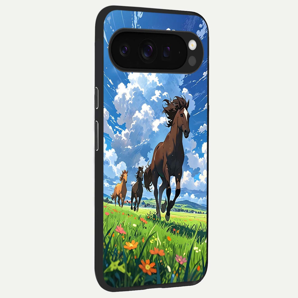  Majestic Horses Galloping back cover For Google Pixel 9 Pro XL slim fit glass case with vibrant aesthetic design