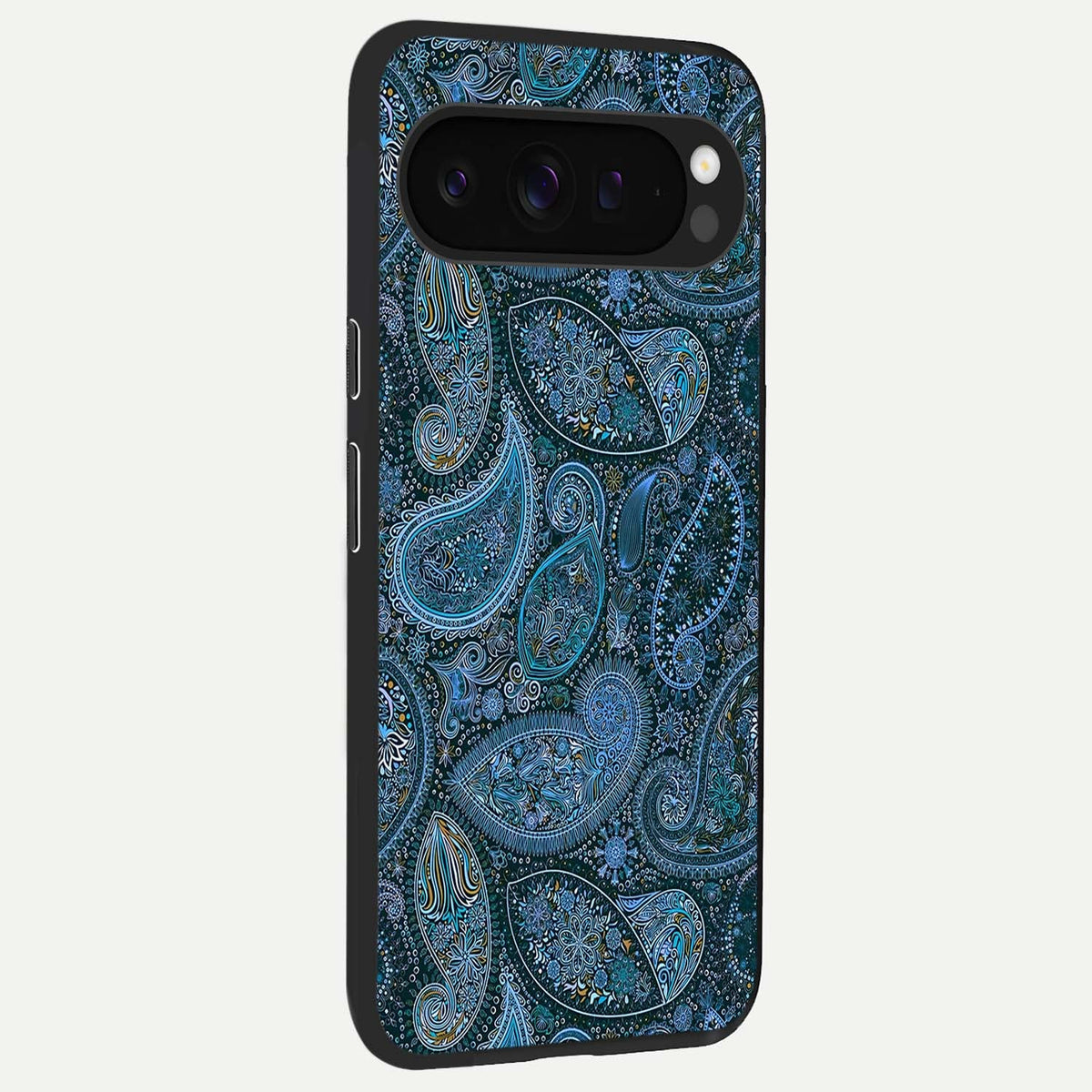  Midnight Paisley Glow back cover For Google Pixel 9 Pro XL slim fit glass case with vibrant aesthetic design