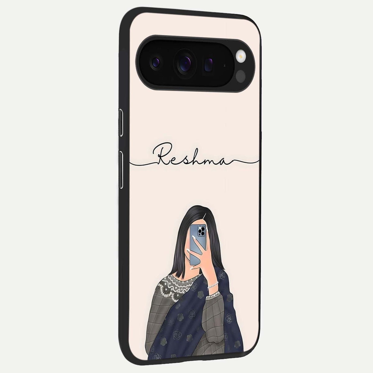  Mirror Mood Muse With Custom Name back cover For Google Pixel 9 Pro XL slim fit glass case with vibrant aesthetic design