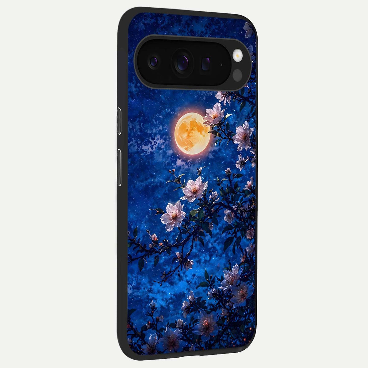  Moonlit Blossoms Night back cover For Google Pixel 9 Pro XL slim fit glass case with vibrant aesthetic design