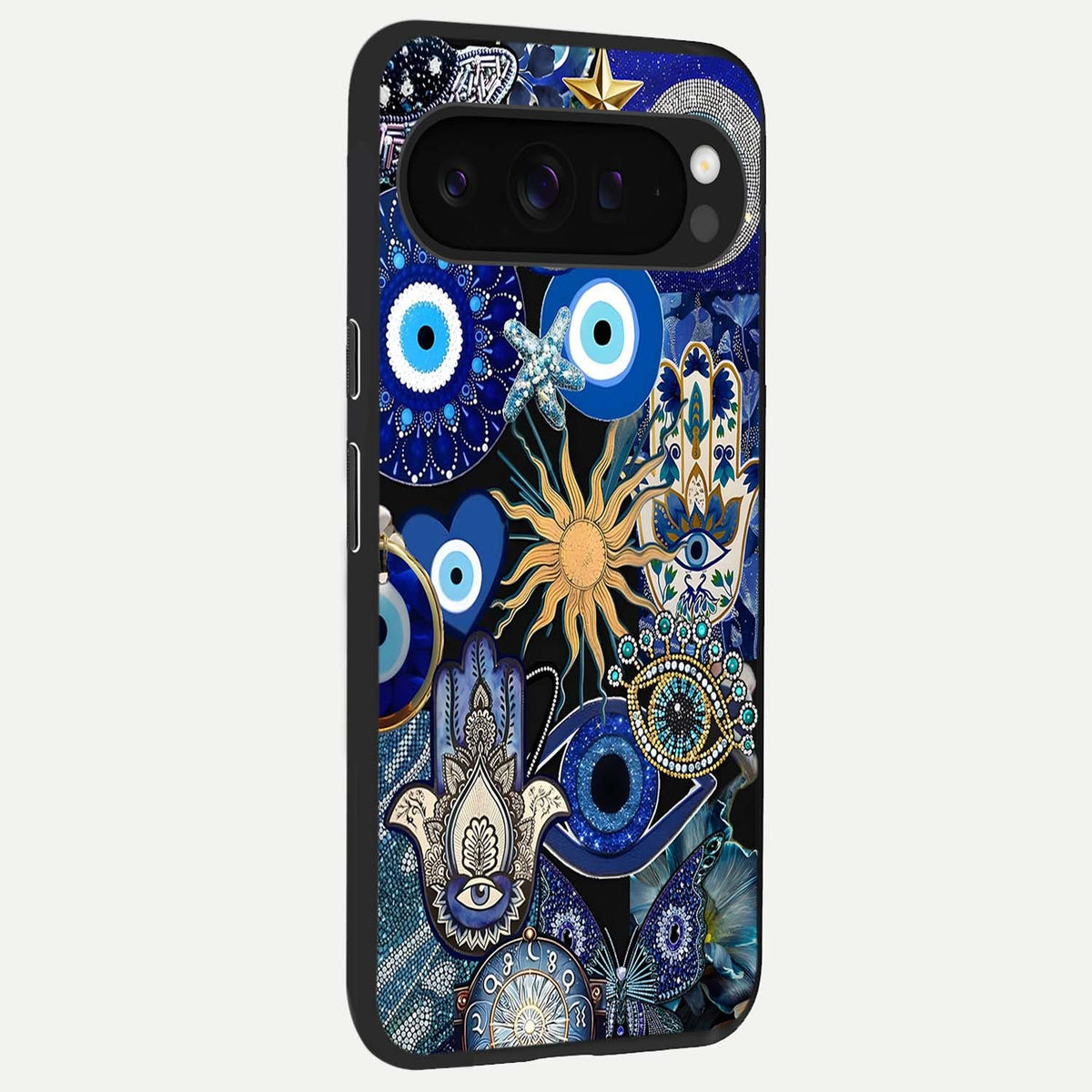 Mystic Blue Evil Eye back cover For Google Pixel 9 Pro XL slim fit glass case with vibrant aesthetic design