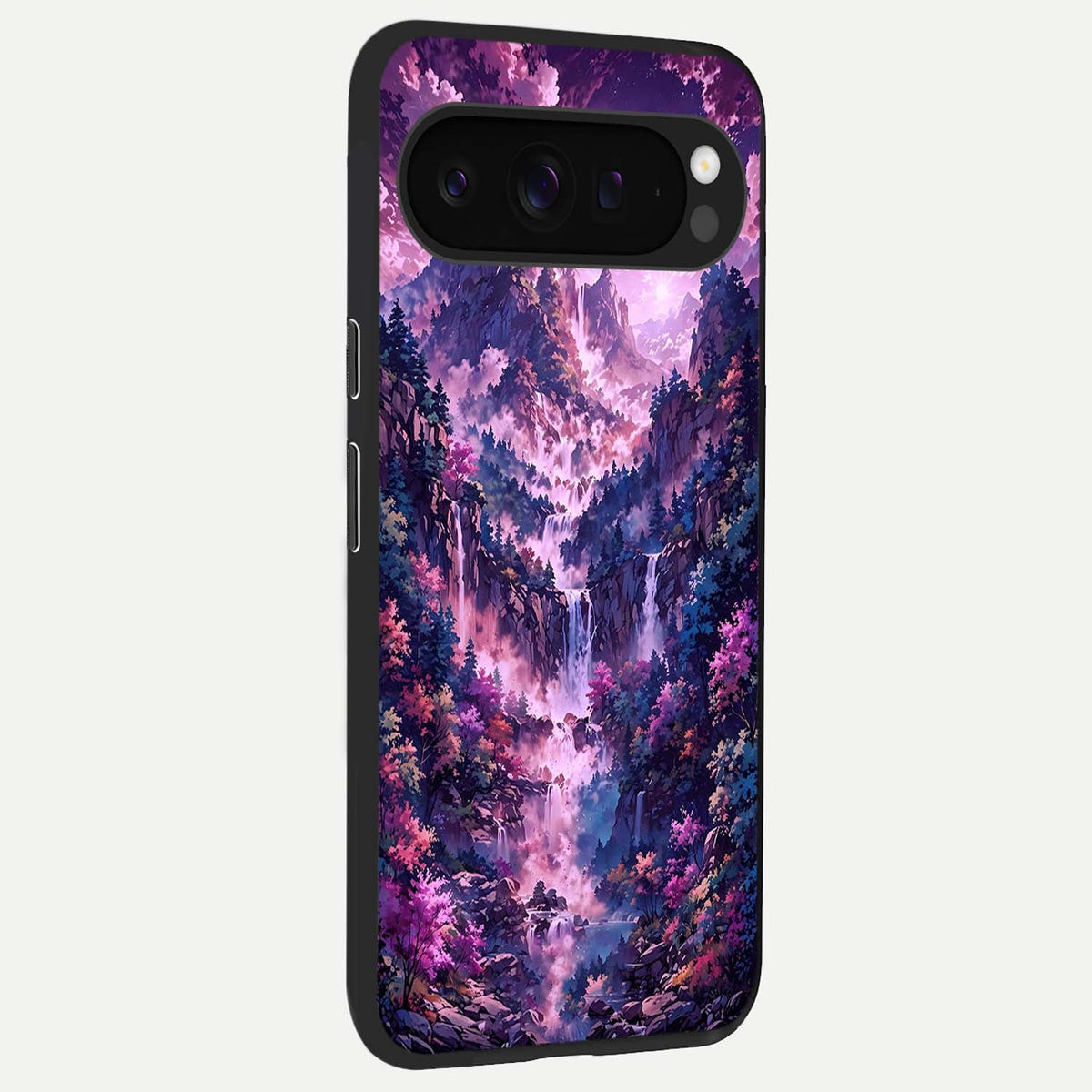  Mystic Cascade Peaks back cover For Google Pixel 9 Pro XL slim fit glass case with vibrant aesthetic design