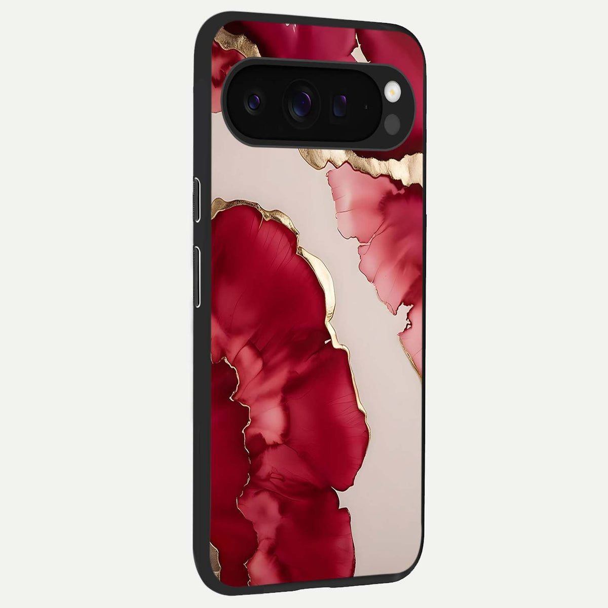  Pink And White Marble back cover For Google Pixel 9 Pro XL slim fit glass case with vibrant aesthetic design