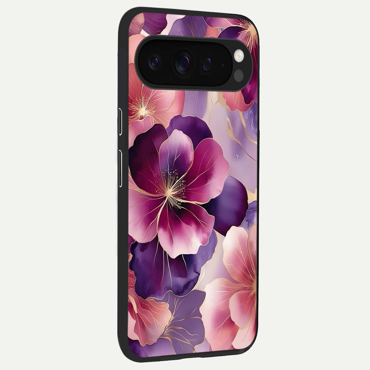  Pink Bouquet Florals back cover For Google Pixel 9 Pro XL slim fit glass case with vibrant aesthetic design