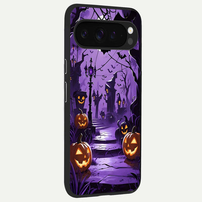  Pumpkin Patch Halloween back cover For Google Pixel 9 Pro XL slim fit glass case with vibrant aesthetic design