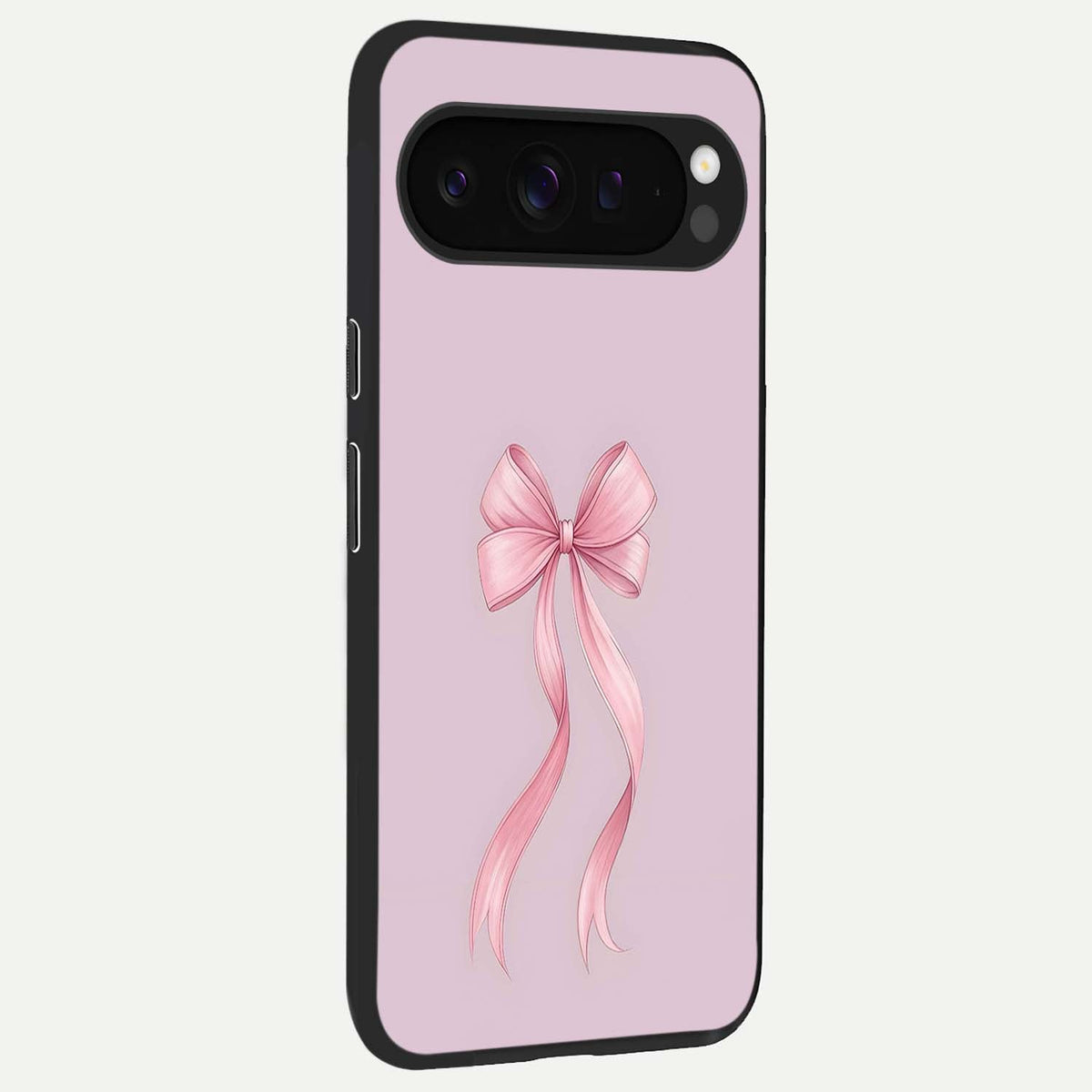  Soft Blush Bow back cover For Google Pixel 9 Pro XL slim fit glass case with vibrant aesthetic design