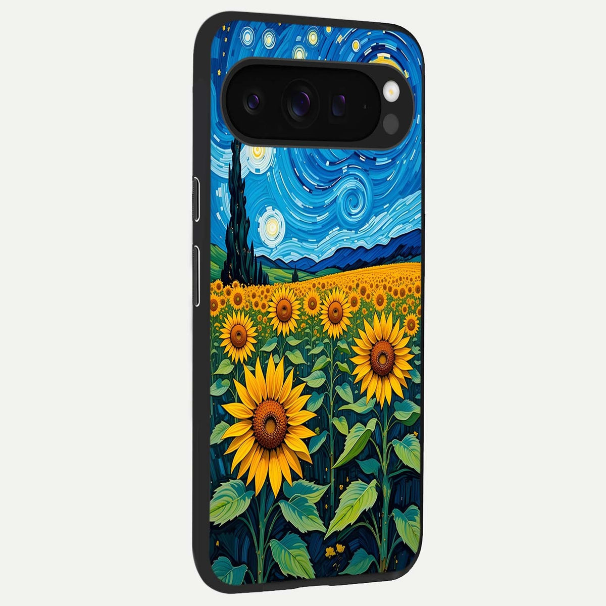  Starry Sunflower Dreams back cover For Google Pixel 9 Pro XL slim fit glass case with vibrant aesthetic design