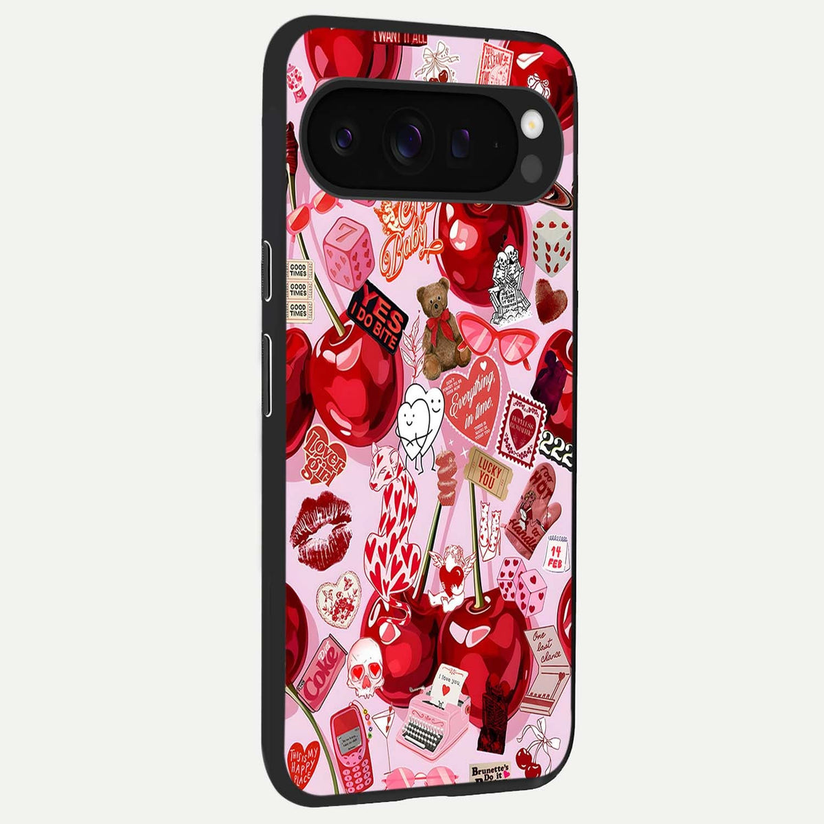  Sweet Cherry Chaos back cover For Google Pixel 9 Pro XL slim fit glass case with vibrant aesthetic design